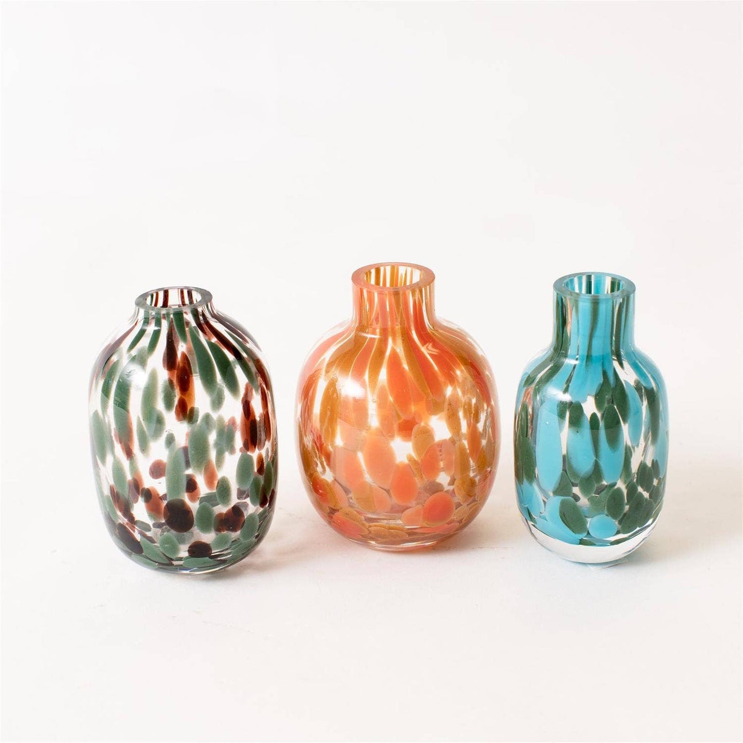 Mini Speckled Color Glass Vases - 3 Styles