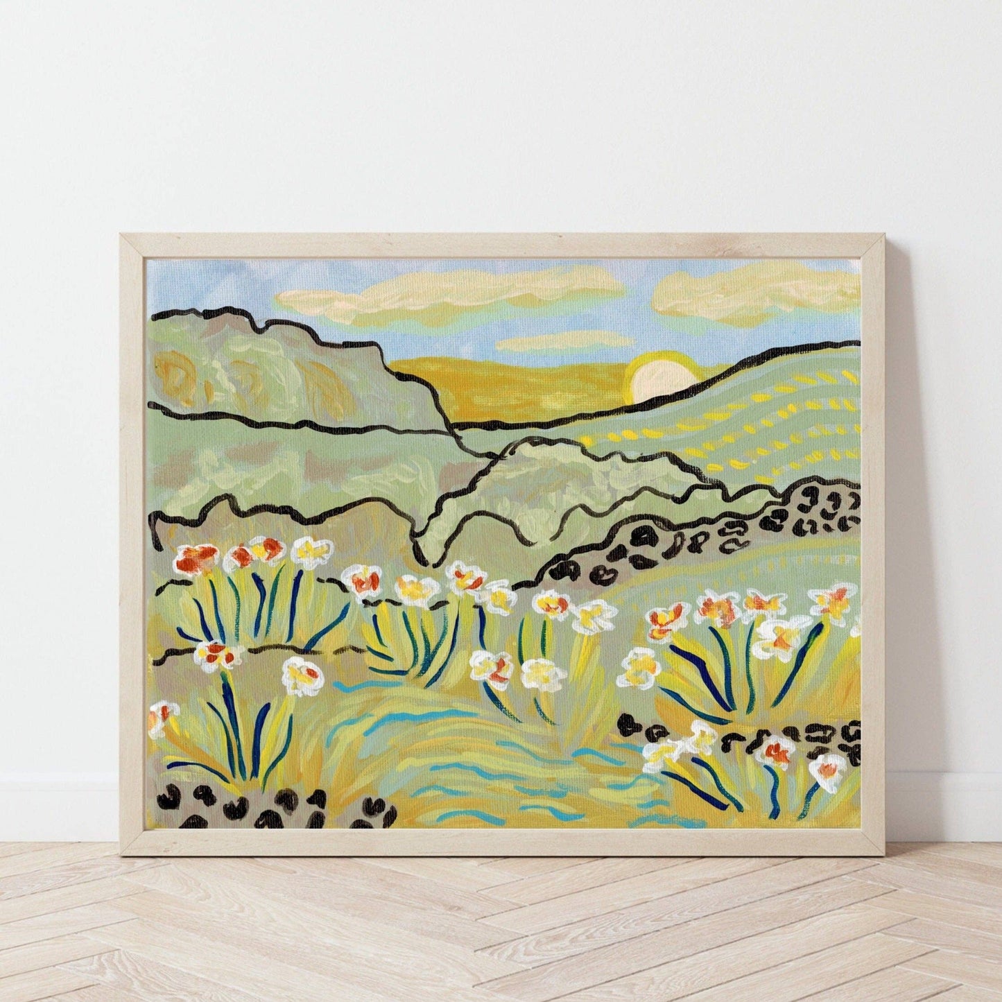Light Green Landscape Print