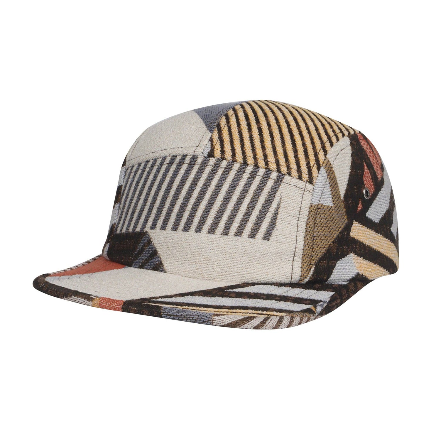 Hatphile Random Patch Jacquard 5 Panel Hat Camp Cap: Large