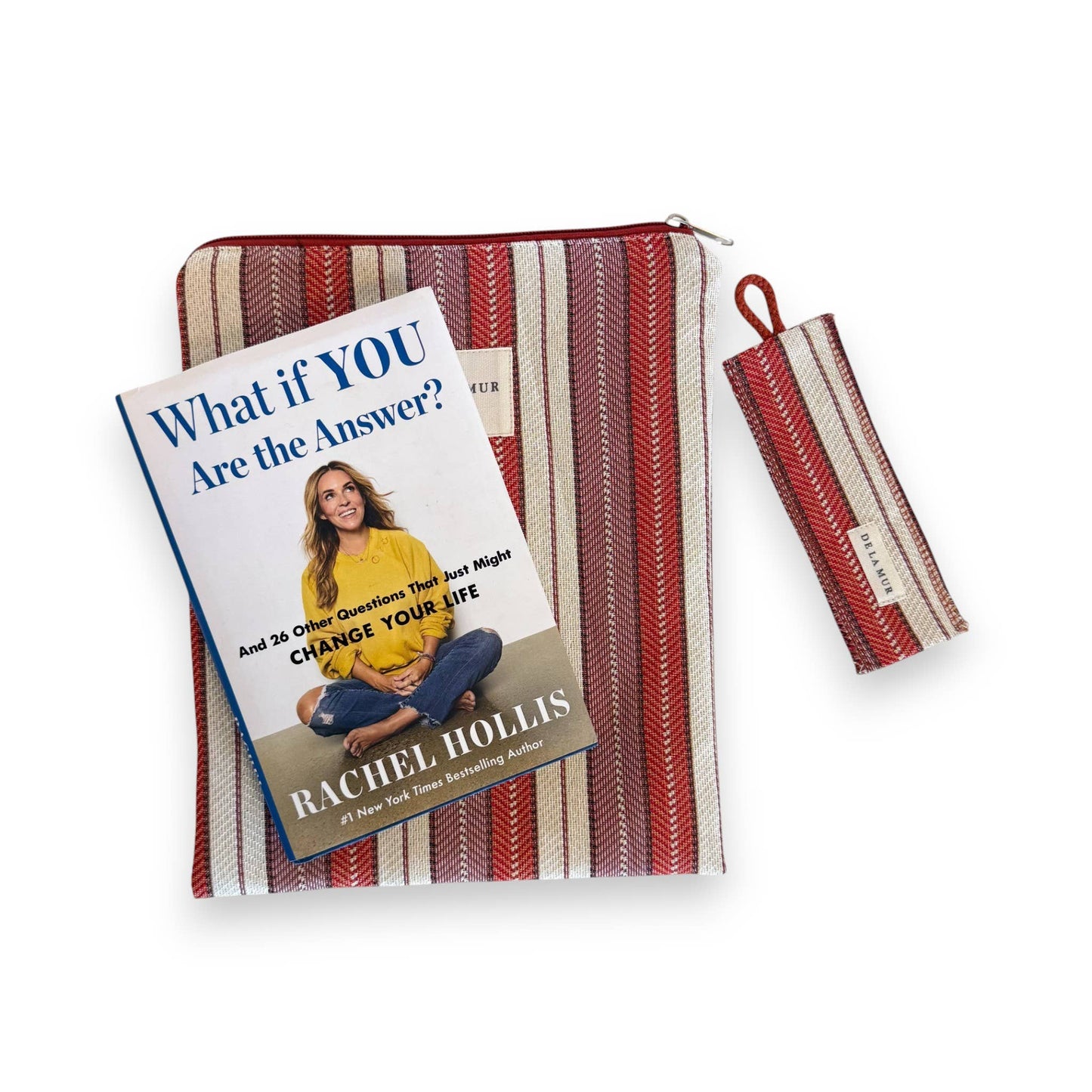 Book Cover With Matching Bookmark in Summer Stripe