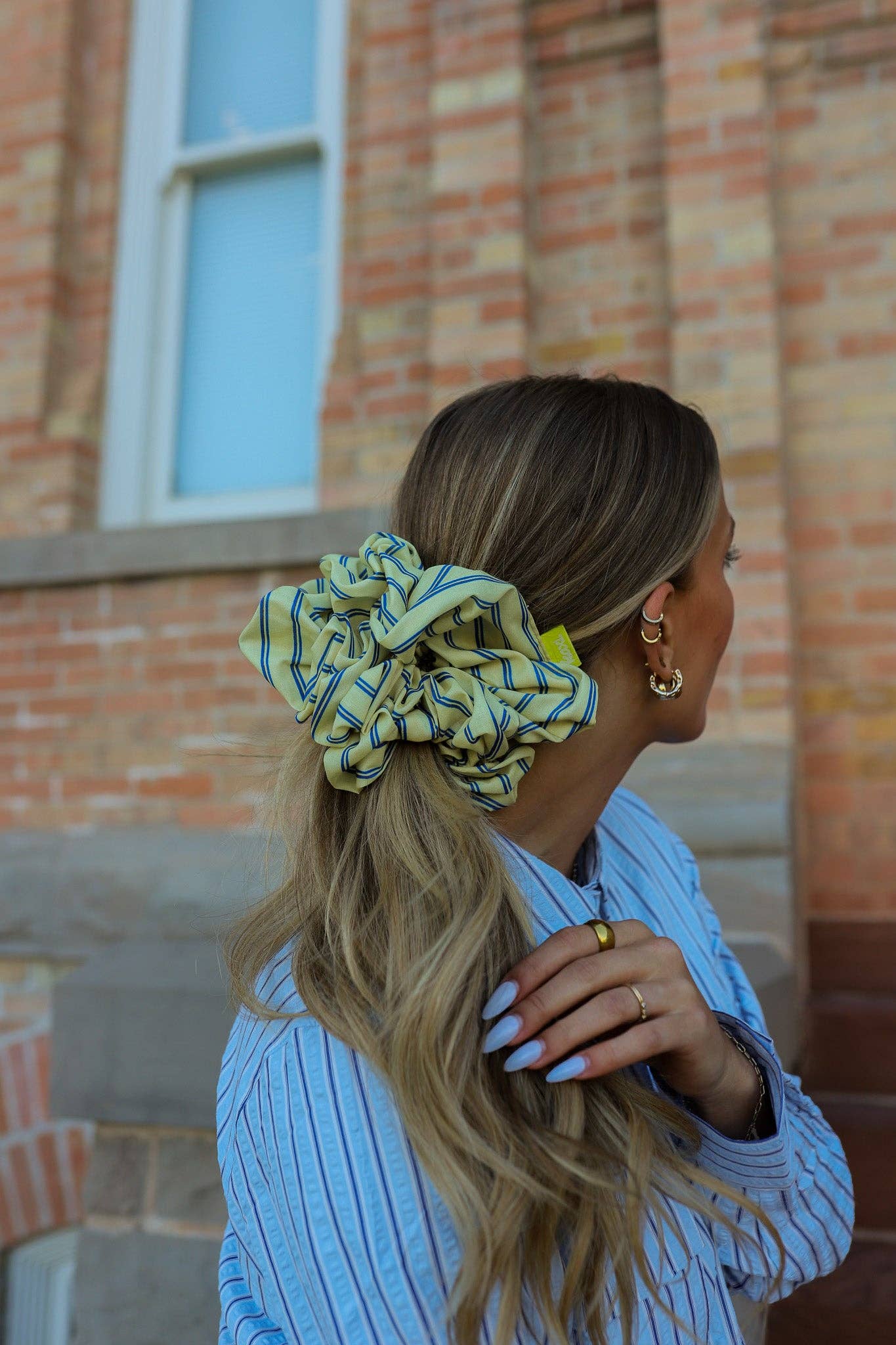 University Stripe Jumbo Scrunchie