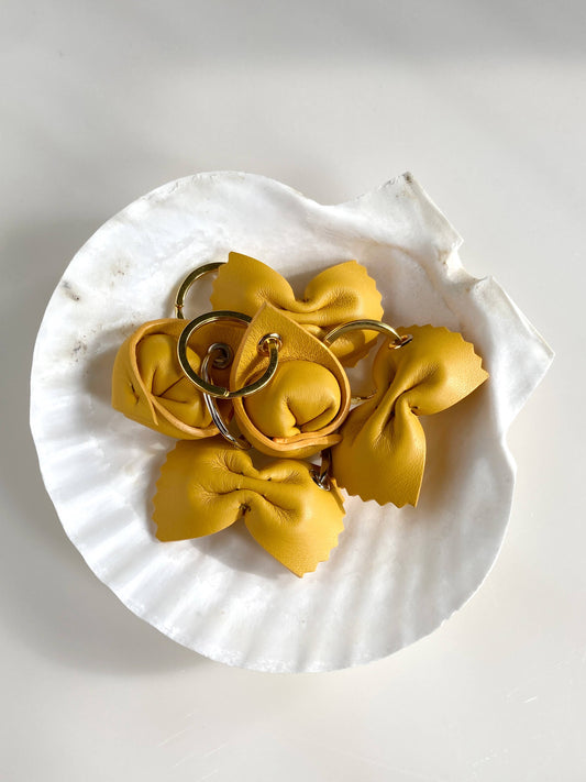 Tortellini Leather Keychain - Egg Yolk