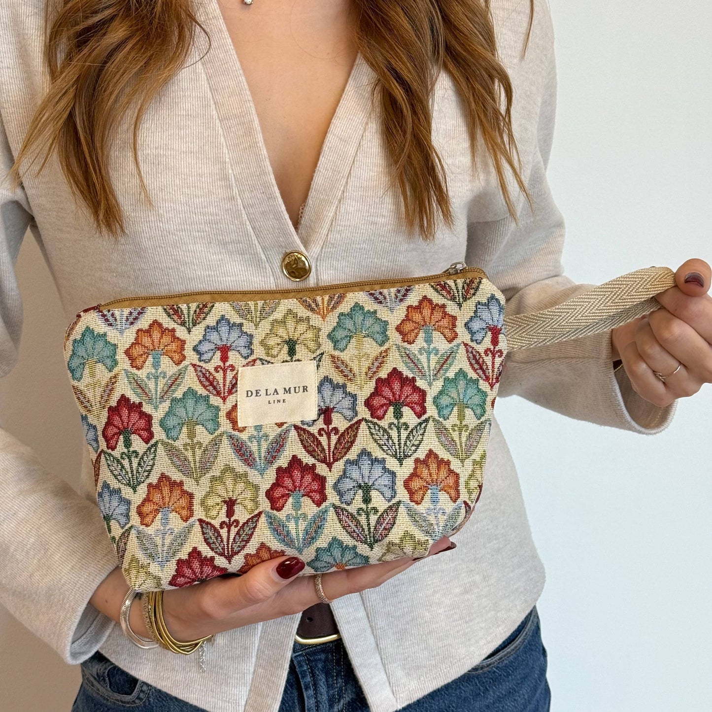 Large Makeup Bag in Flora