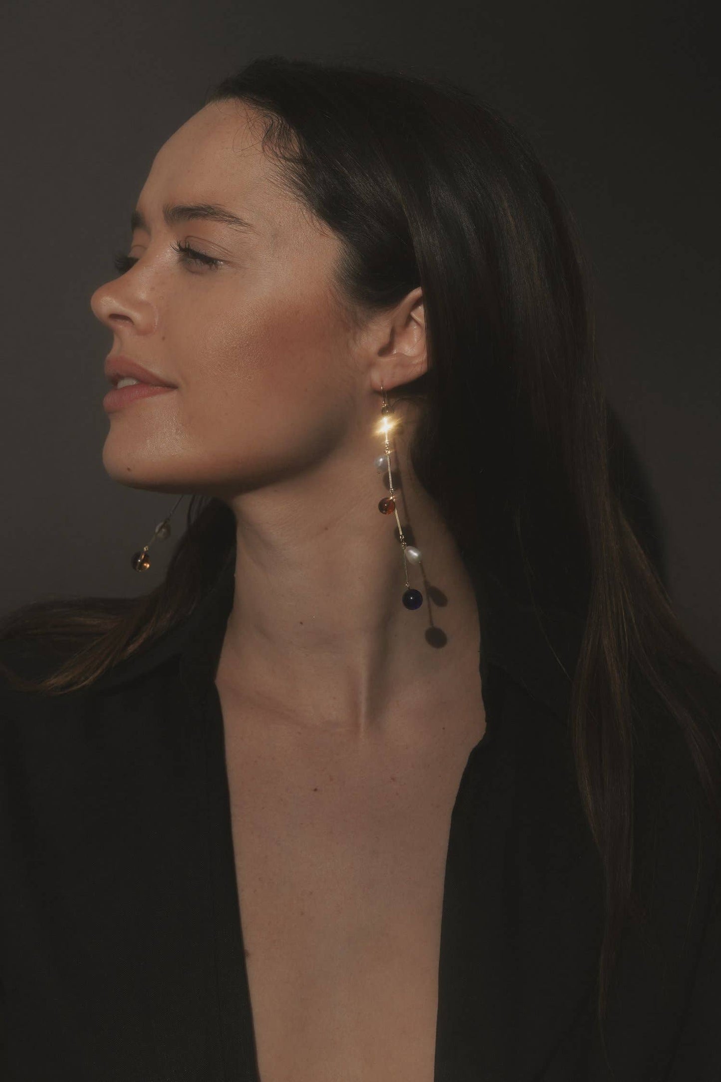 Fête Earrings - 4" Blue
