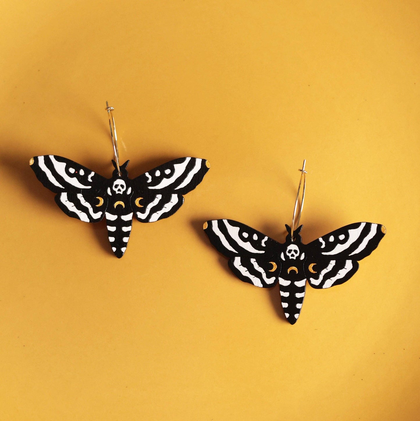 Death Moth Hoop Earrings - Halloween
