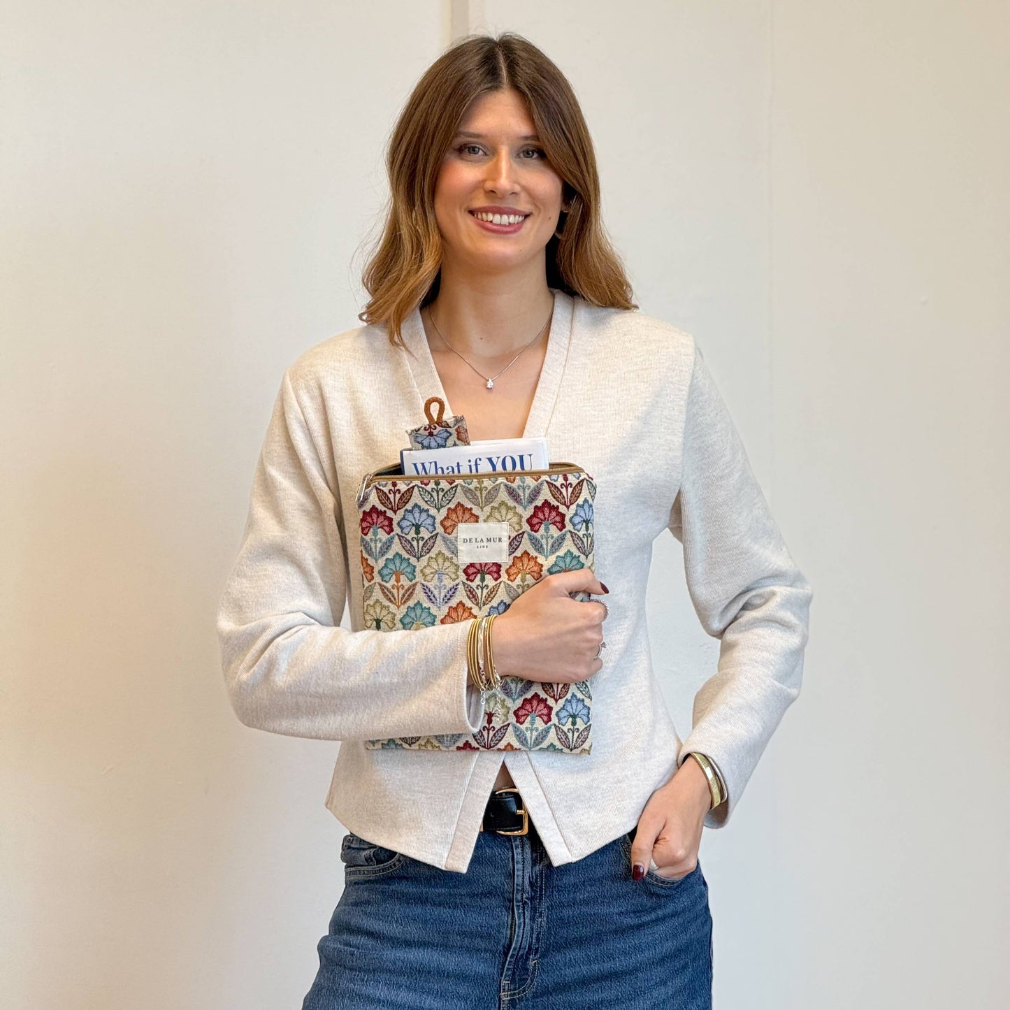 Book Cover With Matching Bookmark in Flora