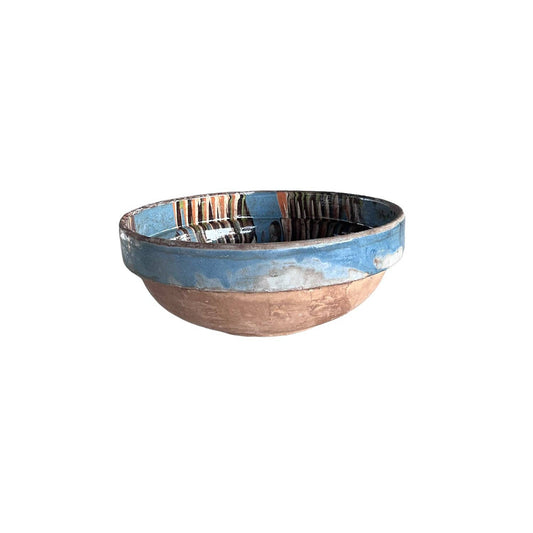 Cottage Crafted Bowl: Marbleized Blue / Small