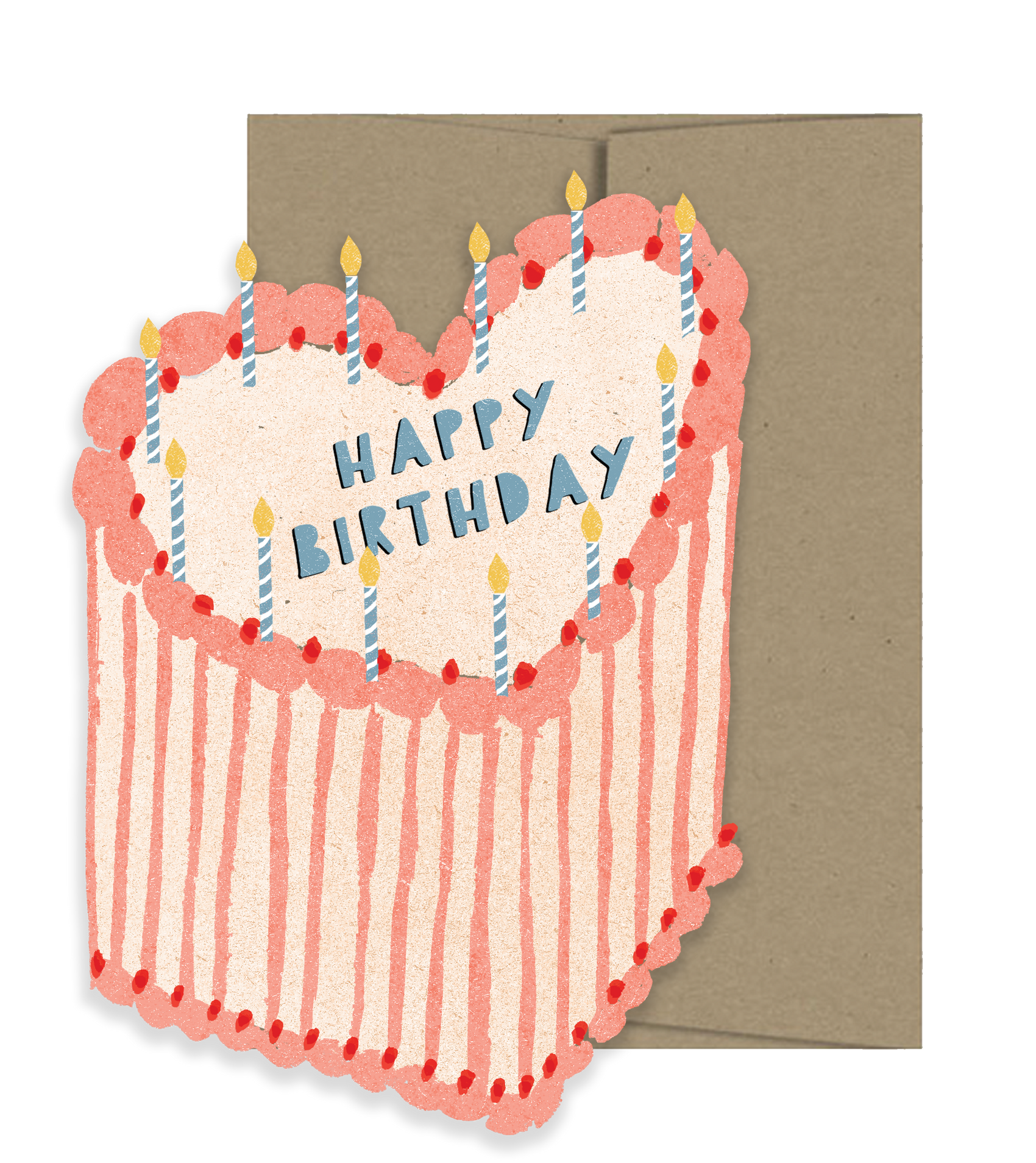 Heart Cake Die Cut Birthday Card