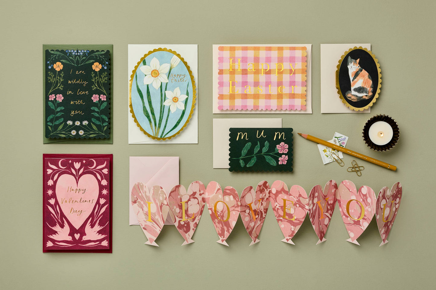 Heart Concertina 'I Love You' Mini Card