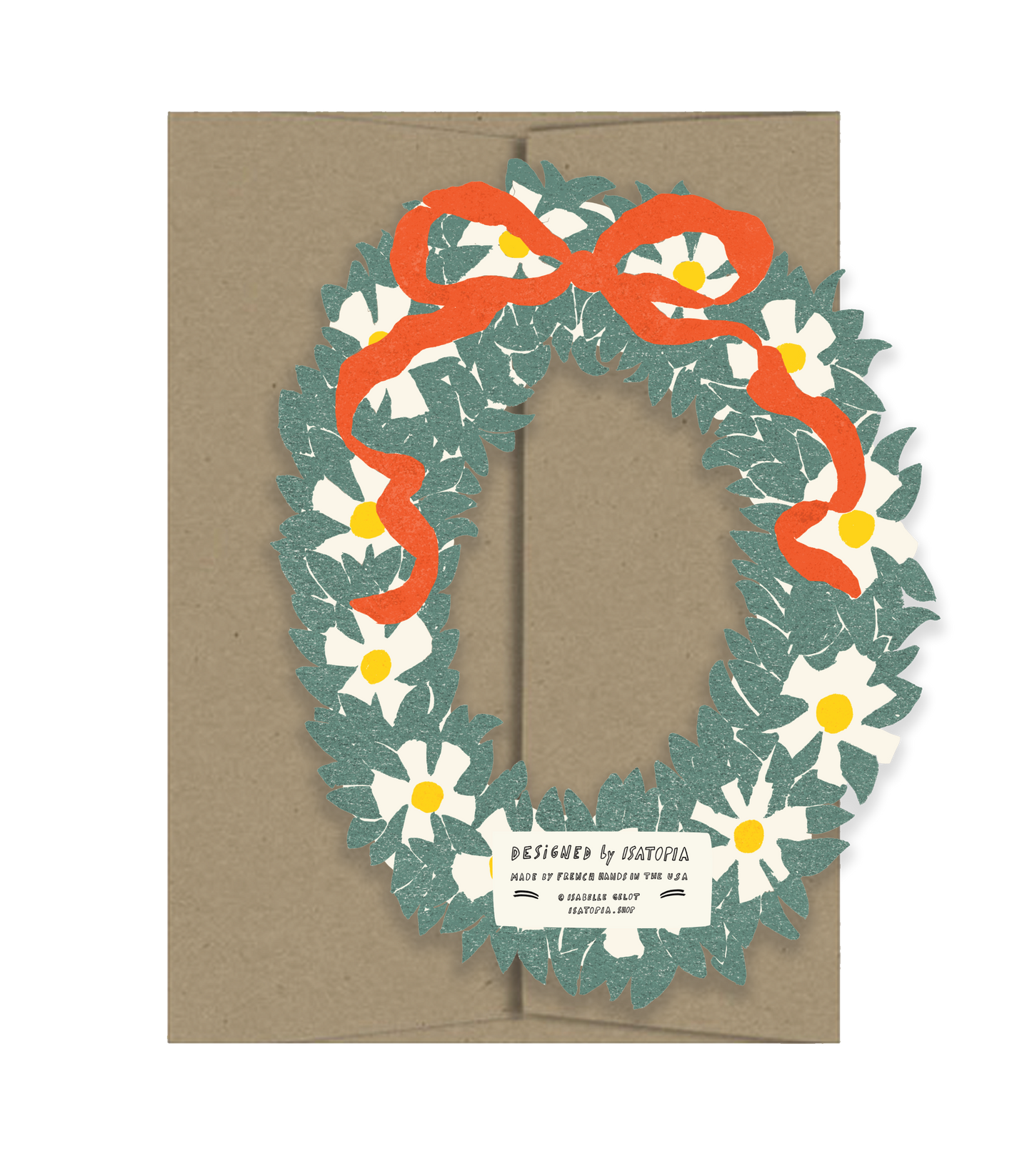Flower Wreath - Die Cut Card