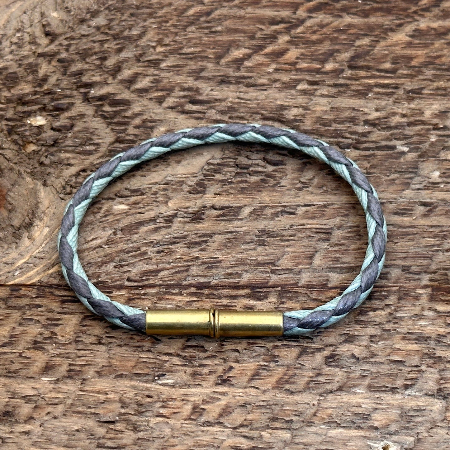 Flint Single Waxed Canvas Bracelet: Brown / Large