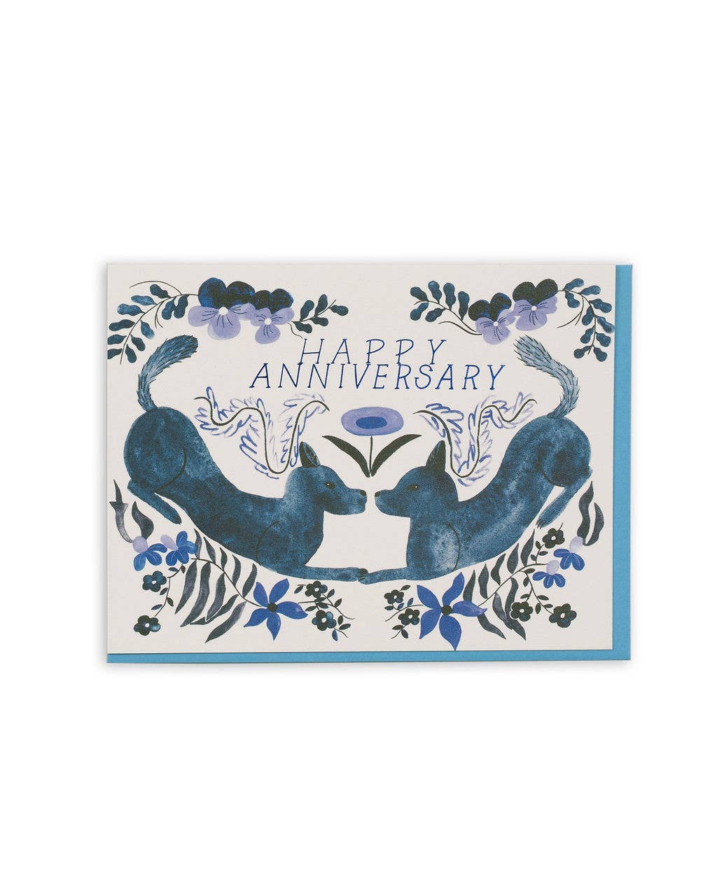 Happy Anniversary Folk Dogs Card