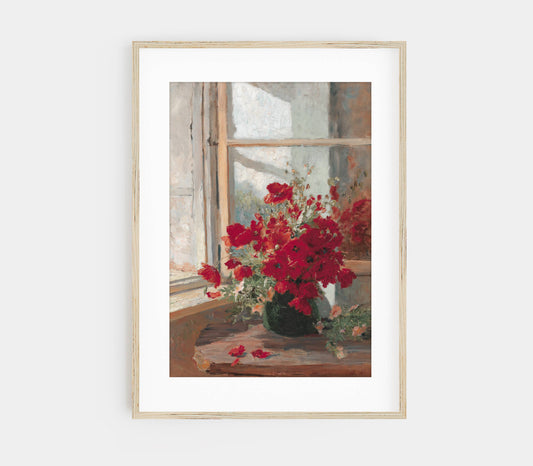 Window Sill Flower Vase Print 16”x20”