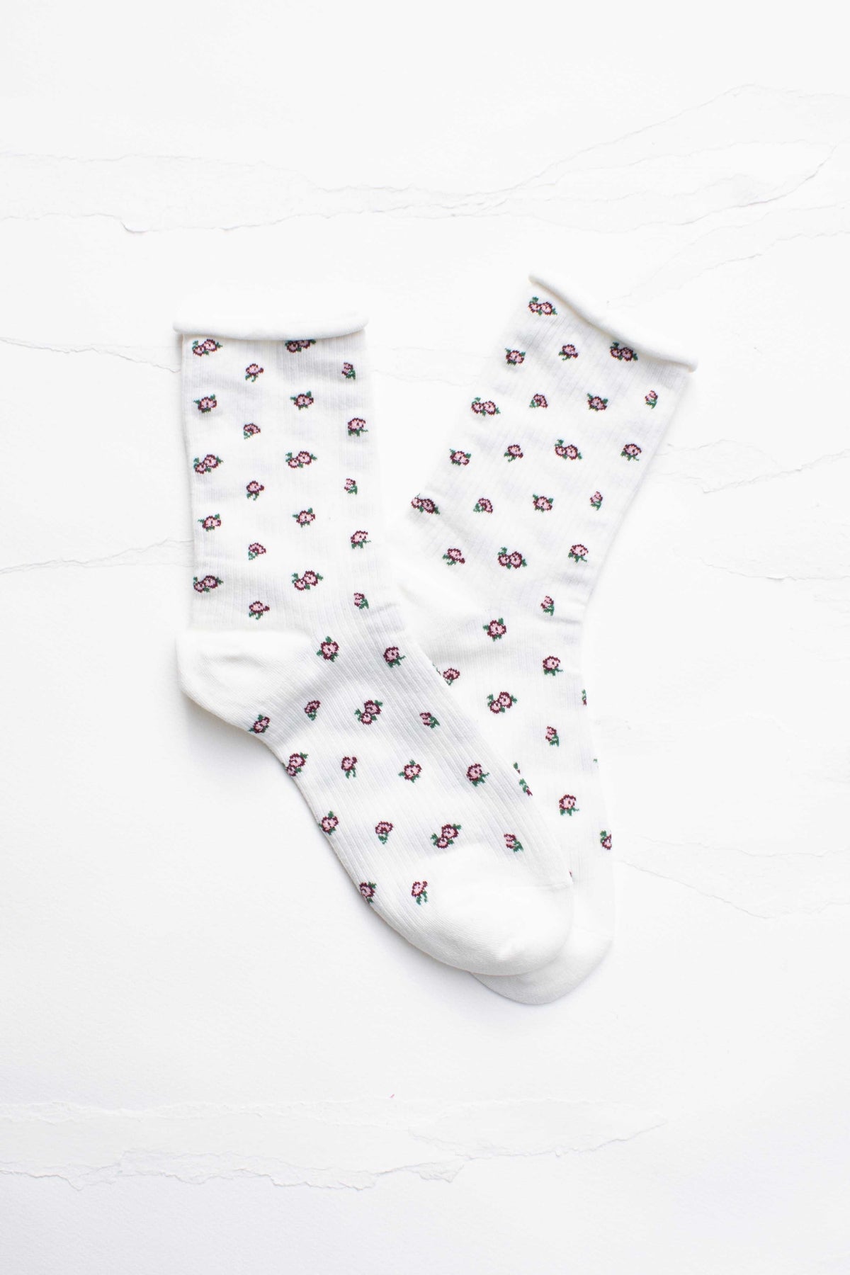 Mini Floral Cotton Crew Socks