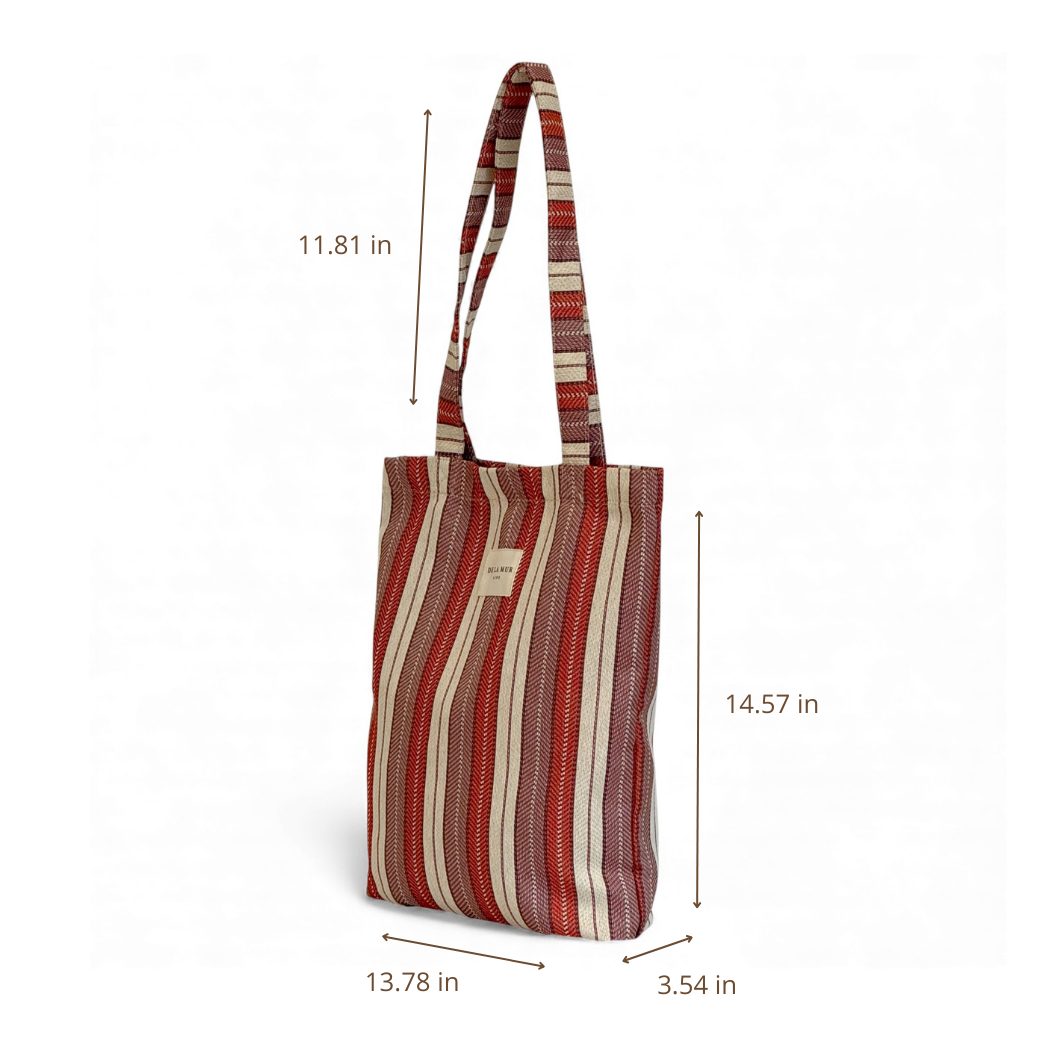 Zippered Tote in Summer Stripe - Medium