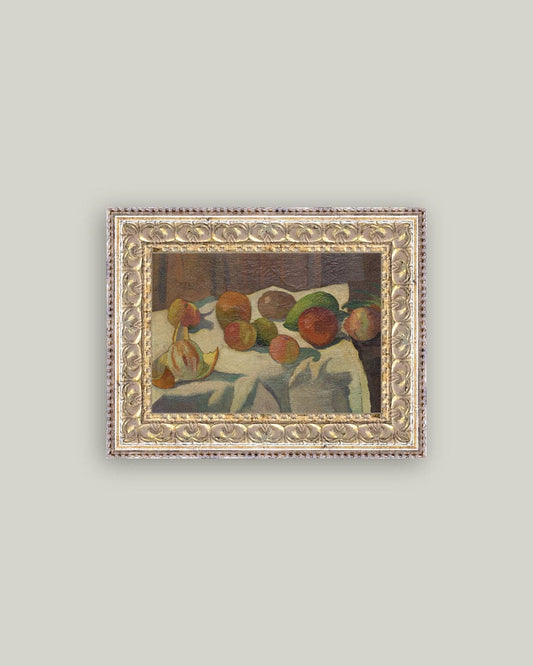 Still Life of Fruit Framed Antique Art