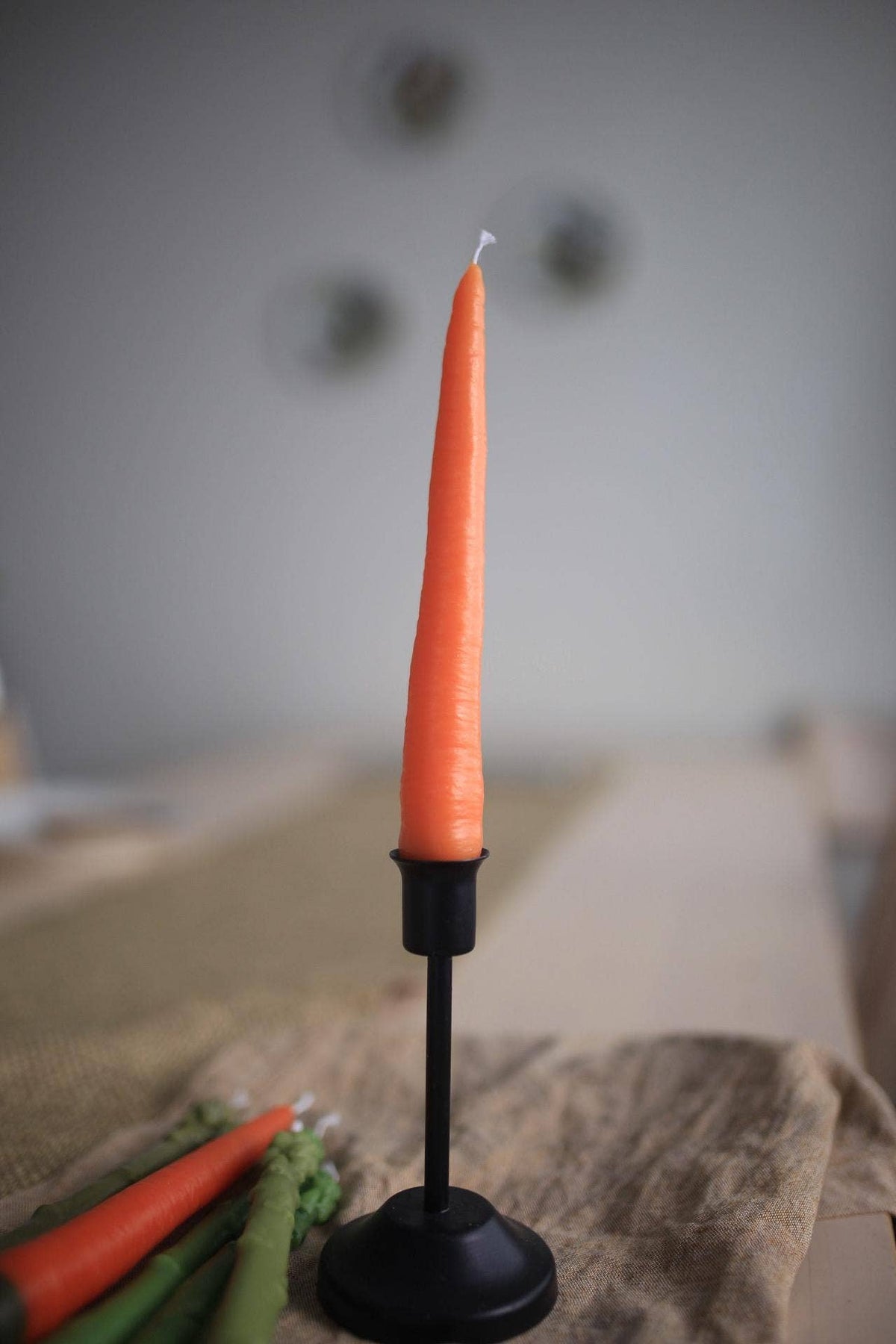 Carrot Beeswax Taper Candle