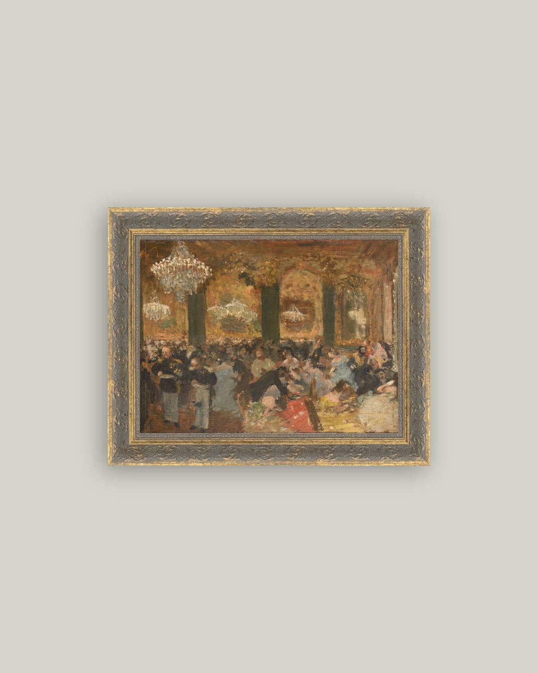 Dinner at the Ball Framed Antique Art