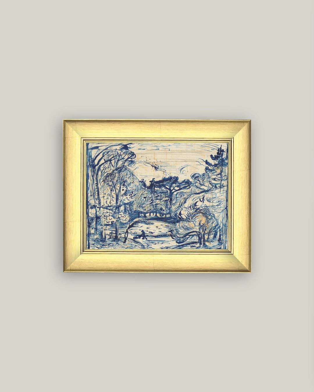 Forest with Woodcutter: 11x9