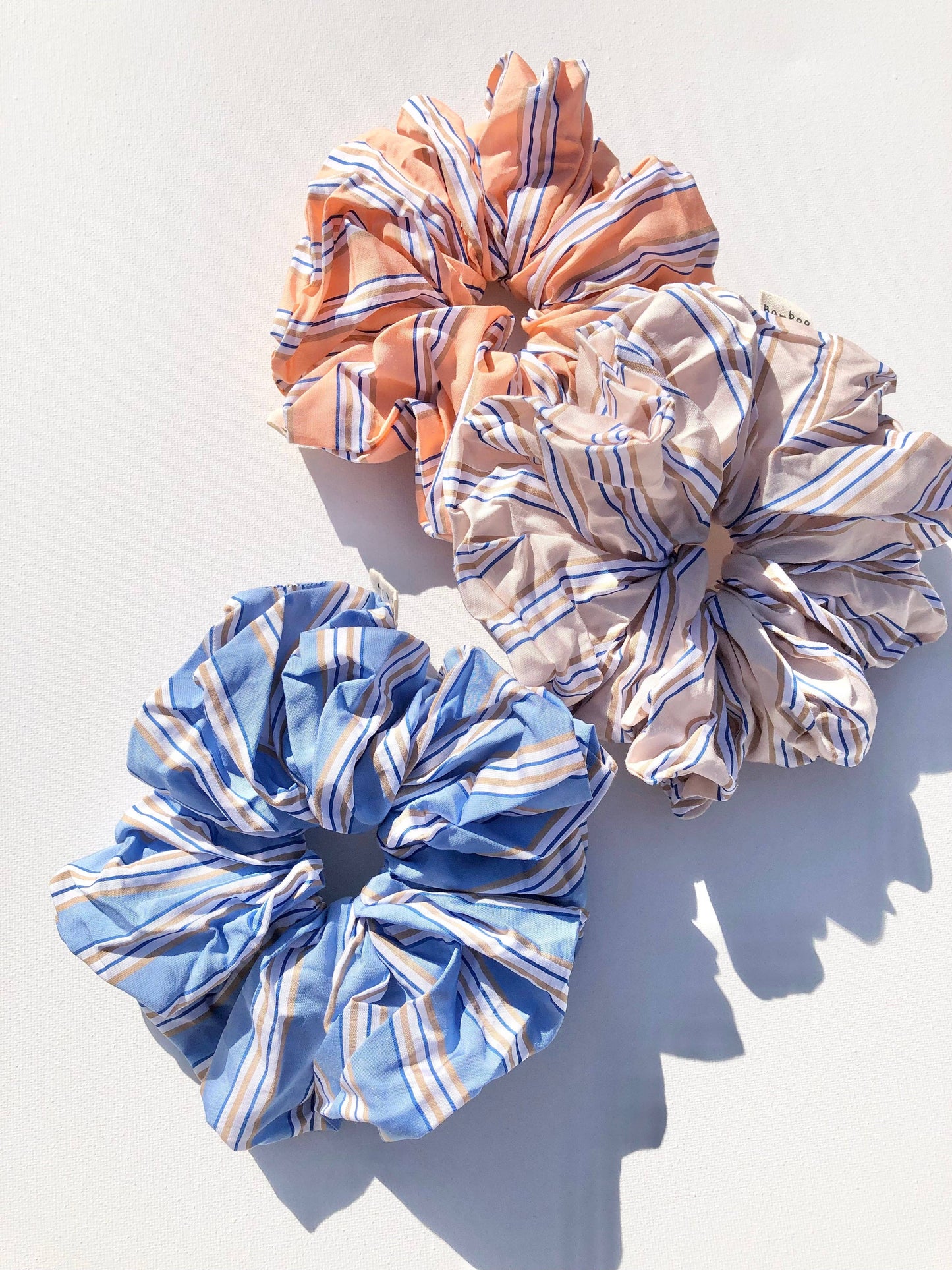SMART STRIPE SCRUNCHIES: Peach / 19cm