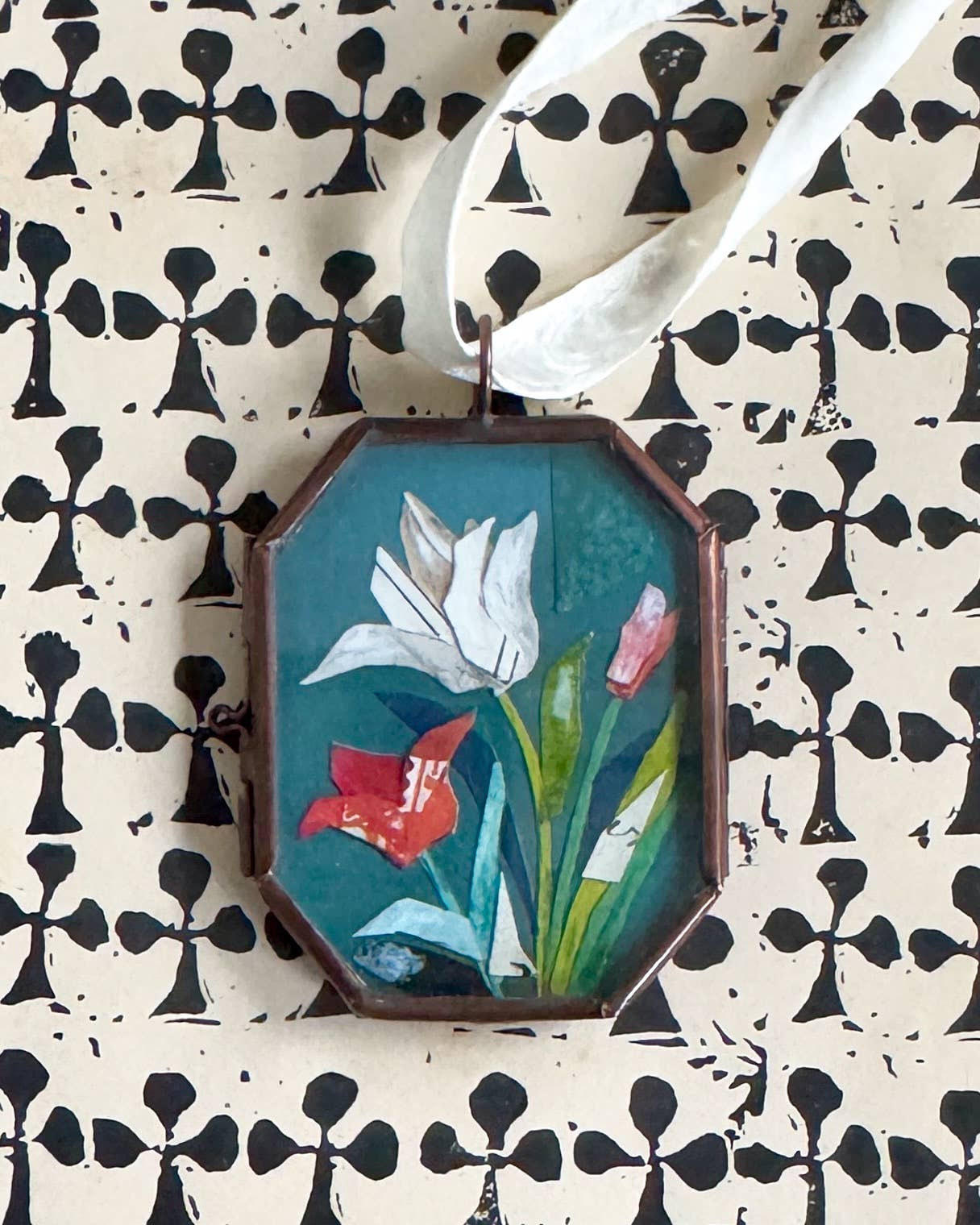 Tulip Trio - Handmade Art Locket