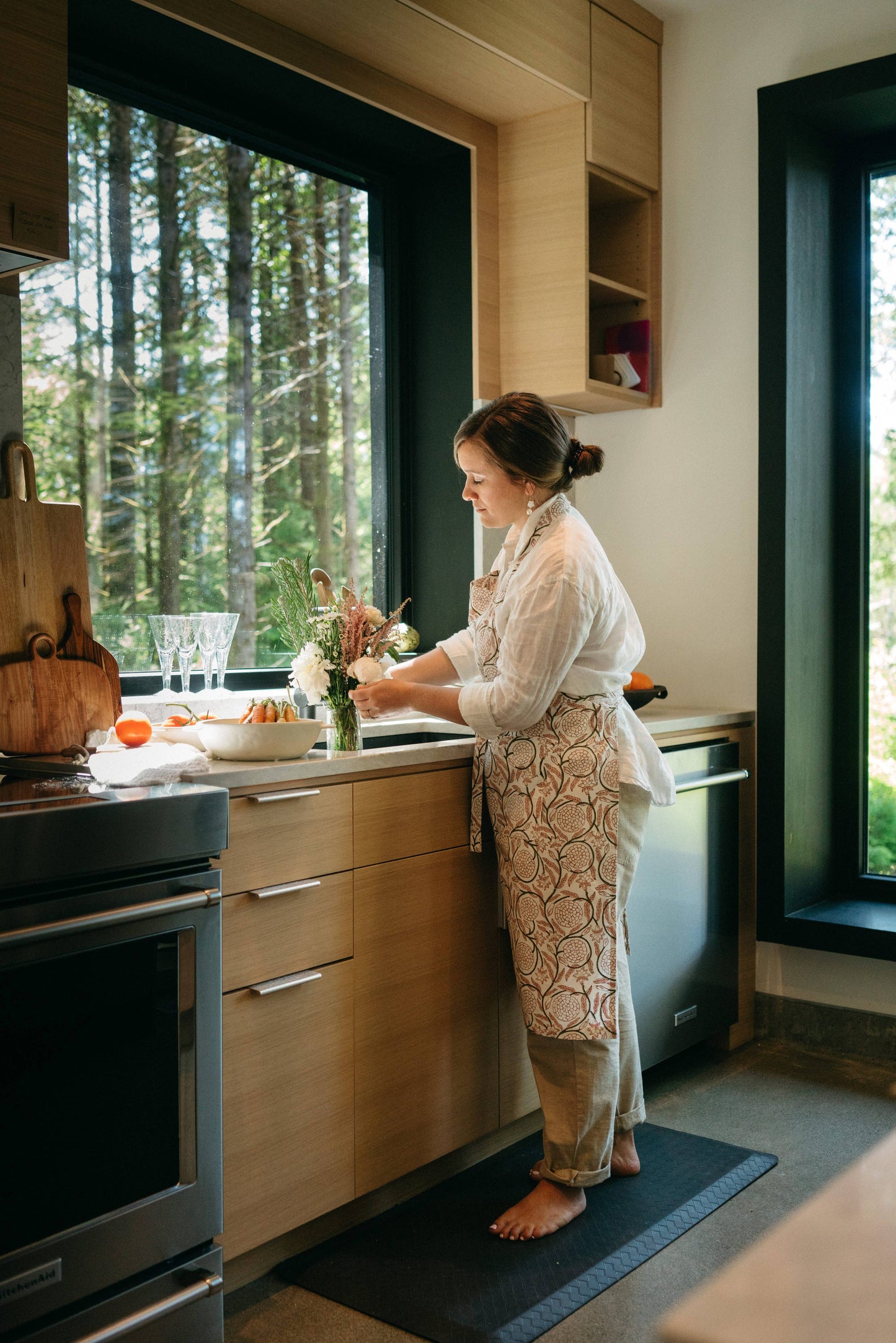 Jasmine Block Print Apron