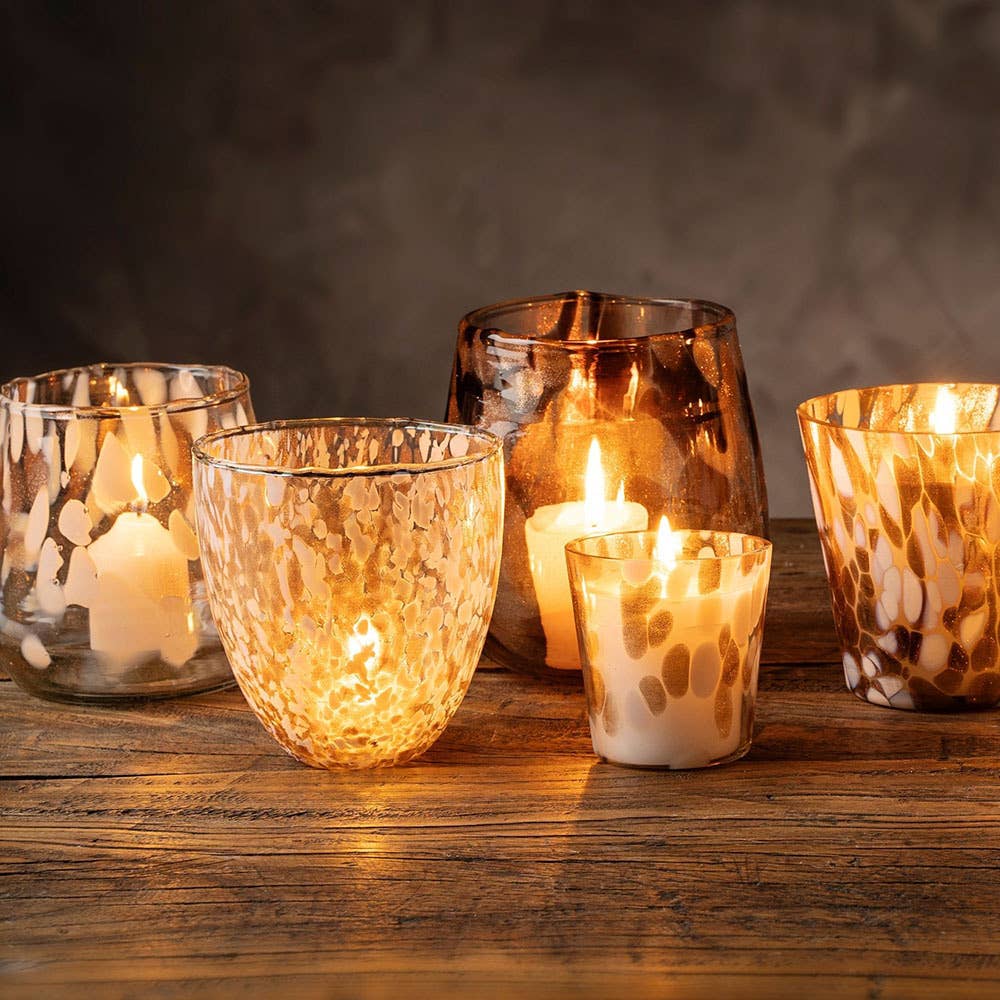 Confetti Glass Candle L - Amber Spruce