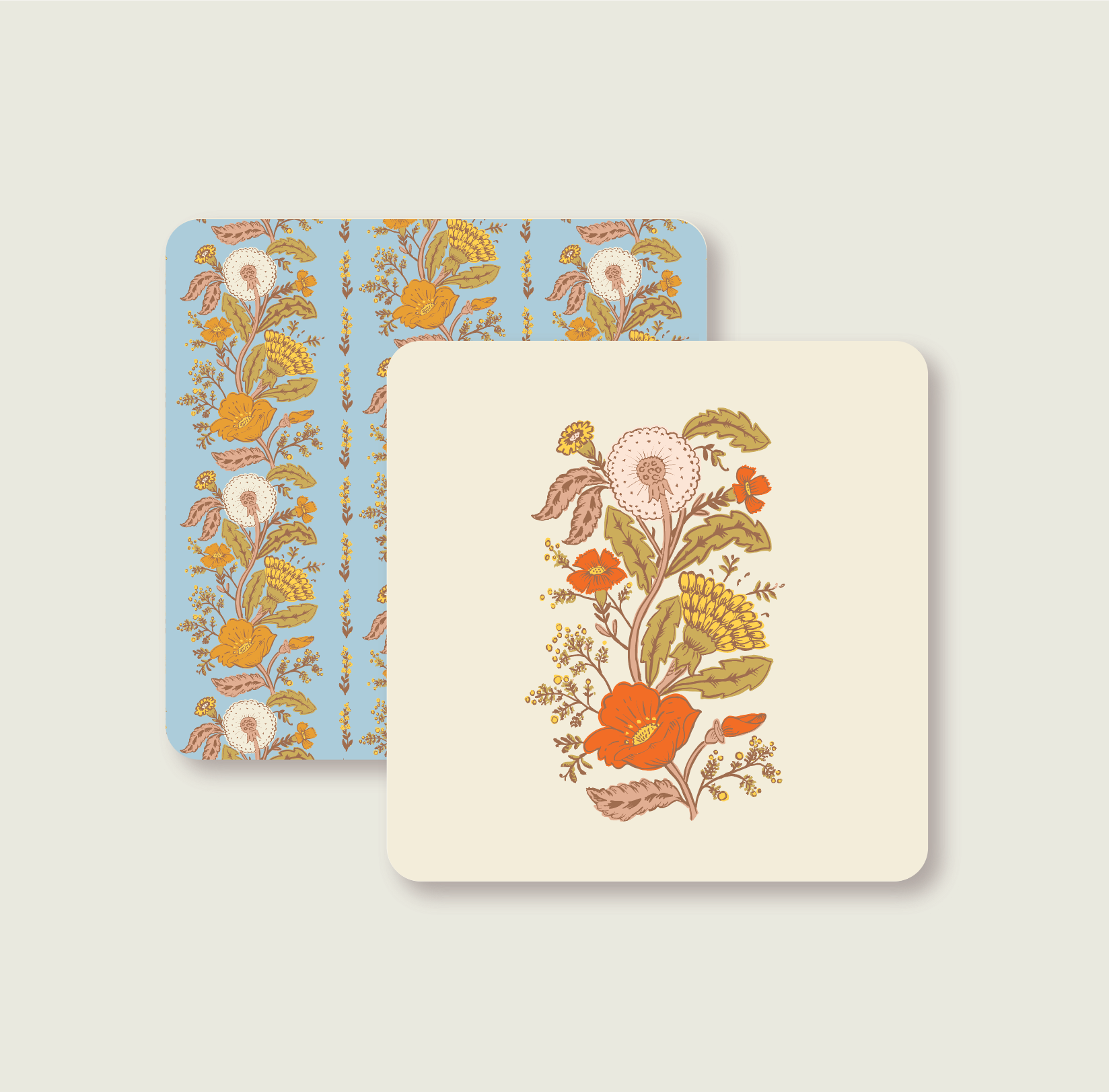 Wildflower Reverie Coaster Set-Double Sided