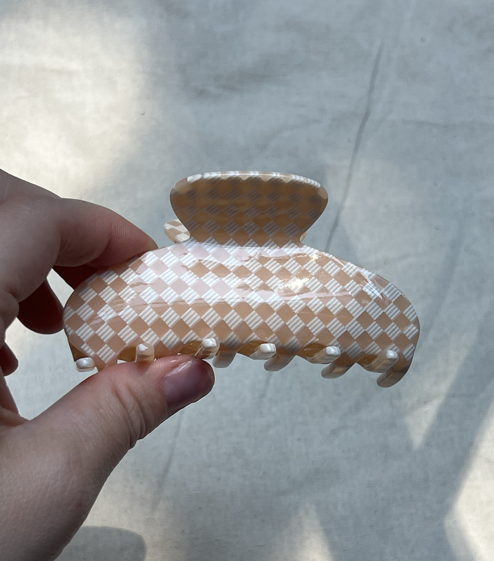 Pink Checker Everyday Hair Claw