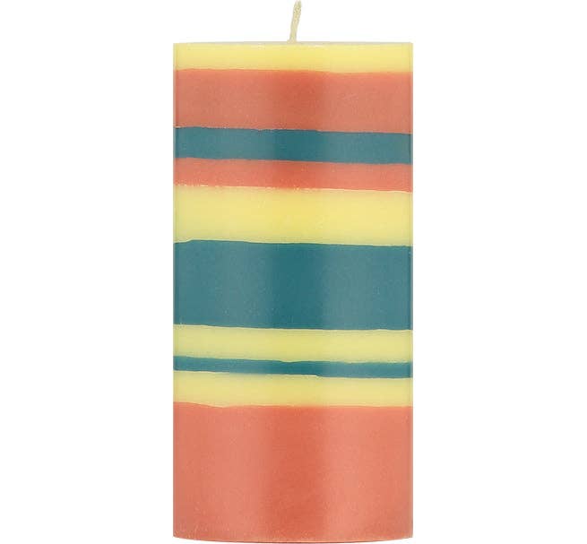 British Colour Standard Pillar Candles - Jasmine, Rust and Petrol