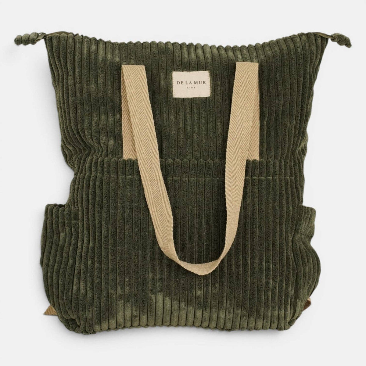 Corduroy Backpack - Shoulder Bag – Olive Green (Musgo)