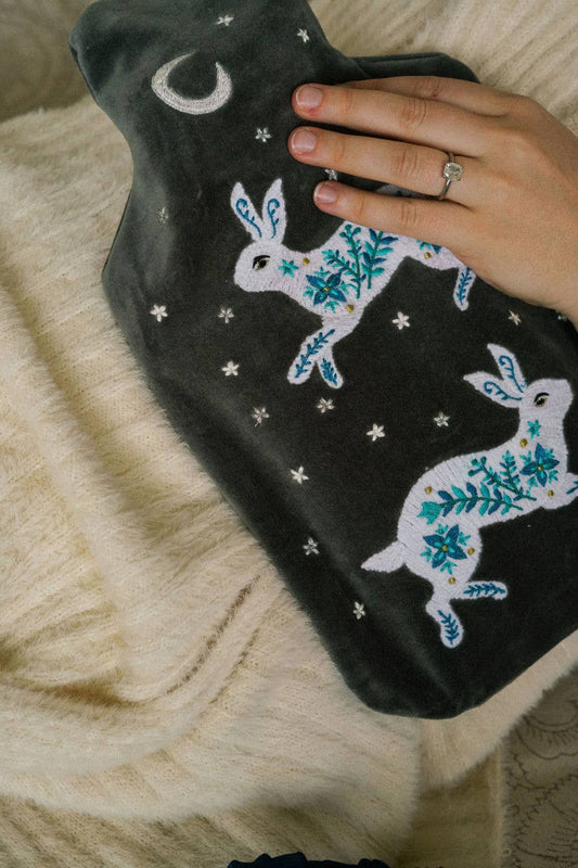 Celestial Rabbit Velvet Hot Water Bottle