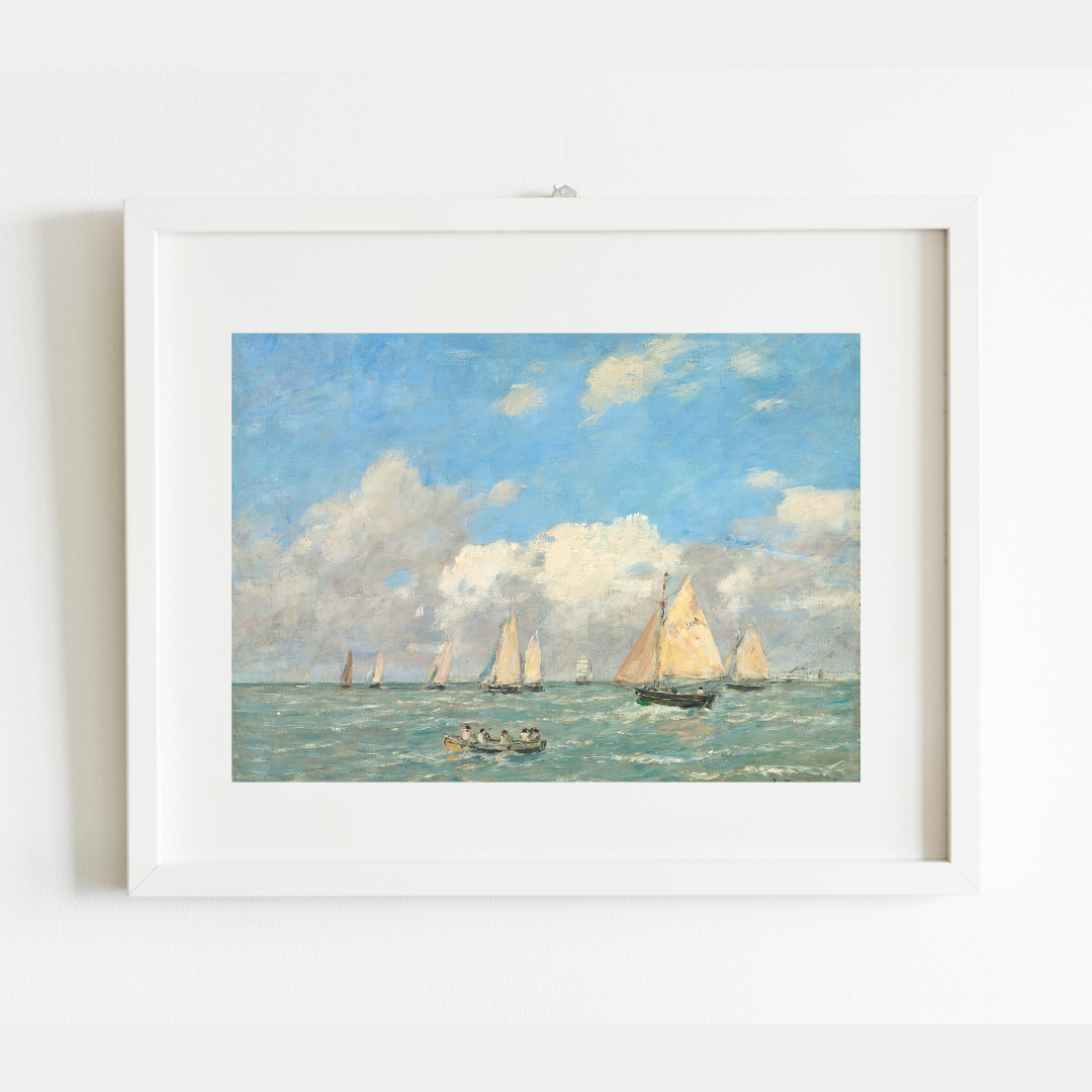 "La Sortie Des Barques À Trouville" by Eugène Boudin Print