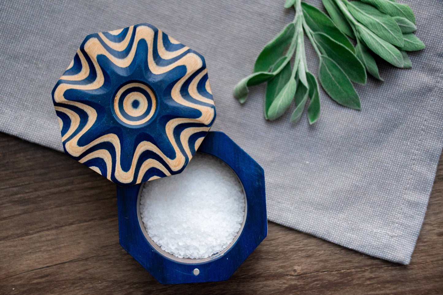 3.5" x 2" Blue Pakka Salt Cellar