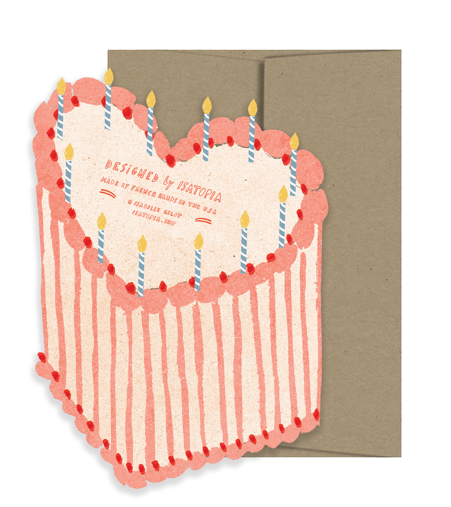 Heart Cake Die Cut Birthday Card