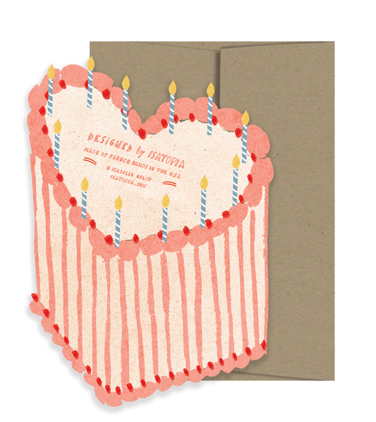 Heart Cake Die Cut Birthday Card