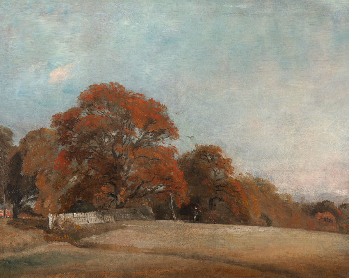 An Autumnal Landscape at East Berg Antique Art Print