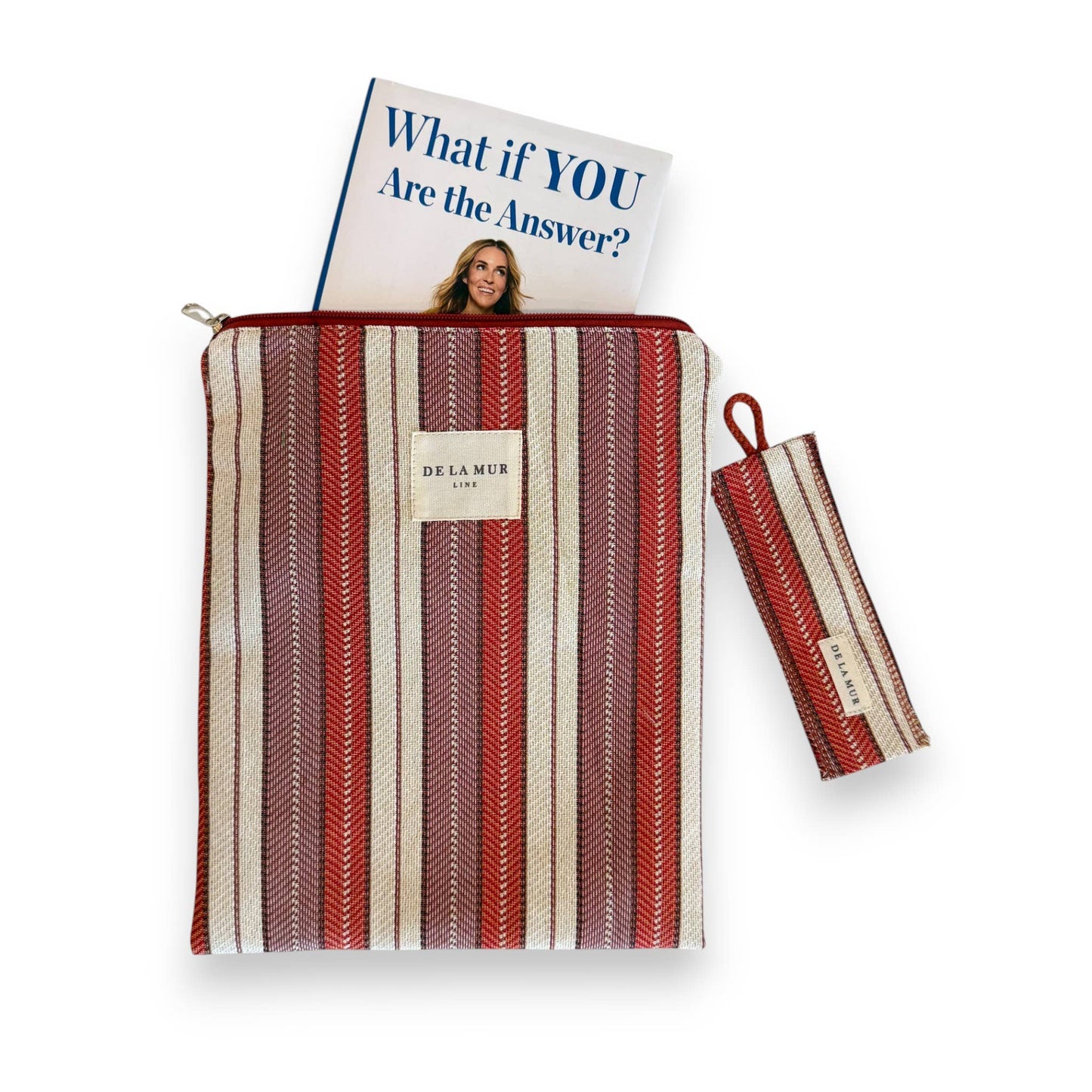 Book Cover With Matching Bookmark in Summer Stripe