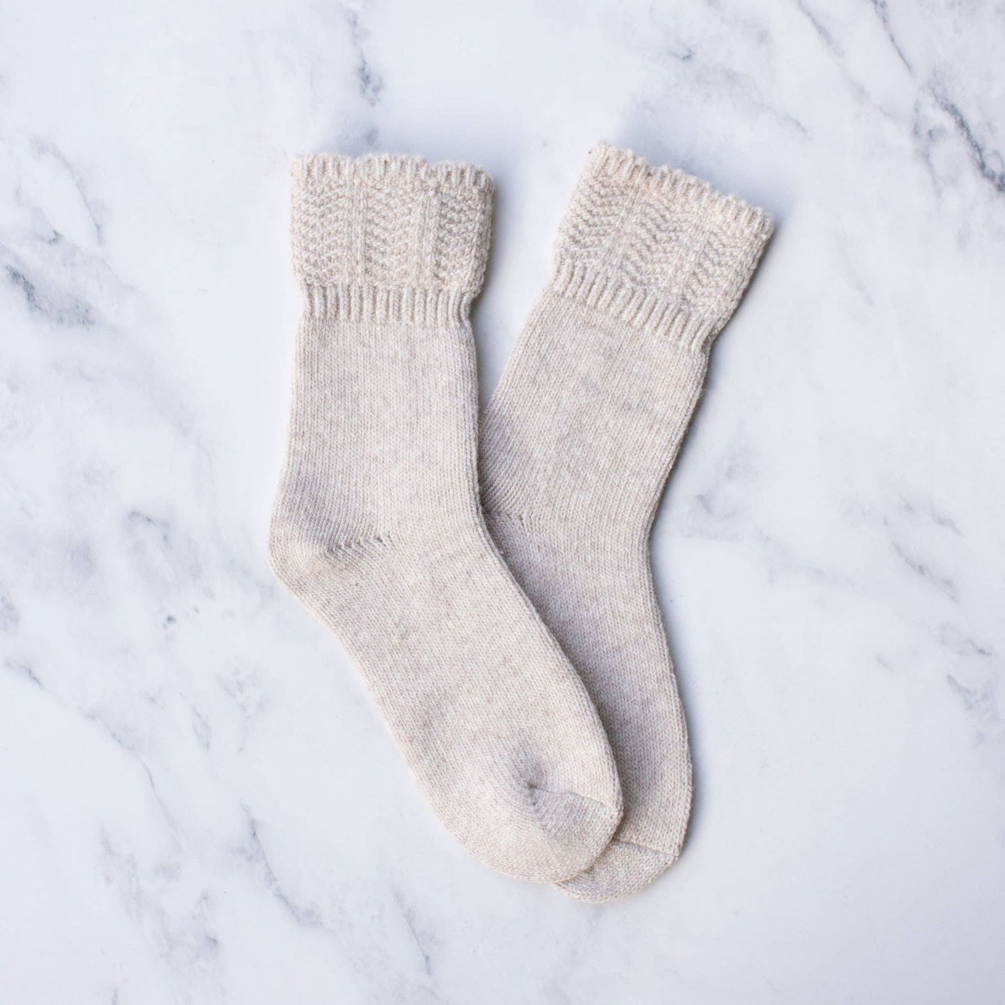 Charlotte Combed Wool and Cashmere Socks: Mocha