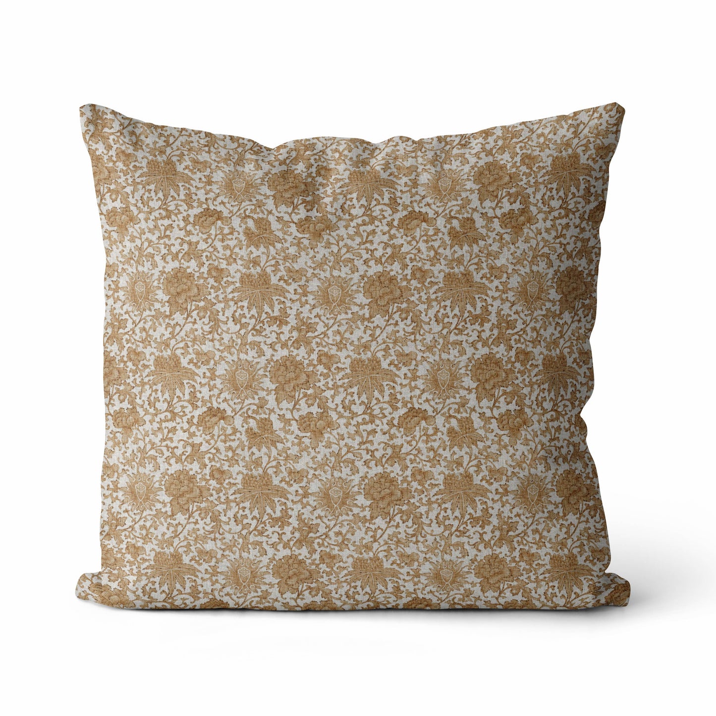 Handmade Golden Floral Pillow