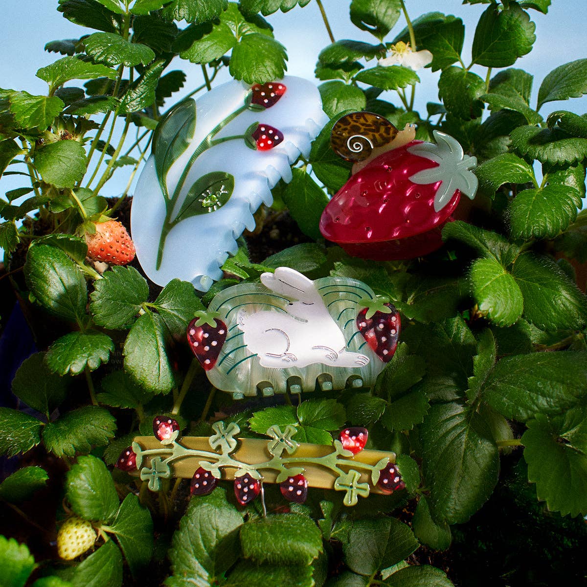 Wild Strawberry French Barrette Acetate Hair Clip Accessory