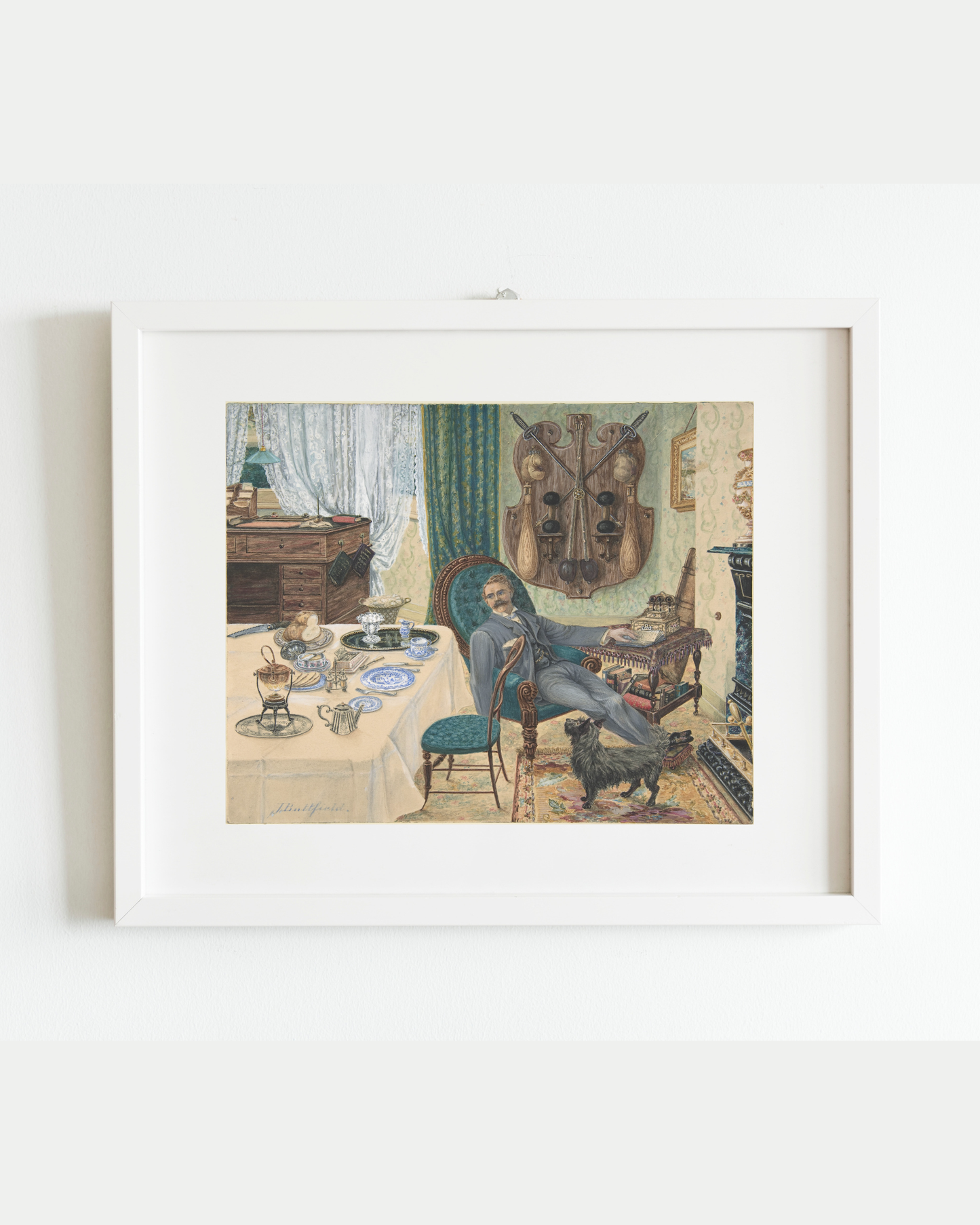 The Sportman's Breakfast Antique Art Print