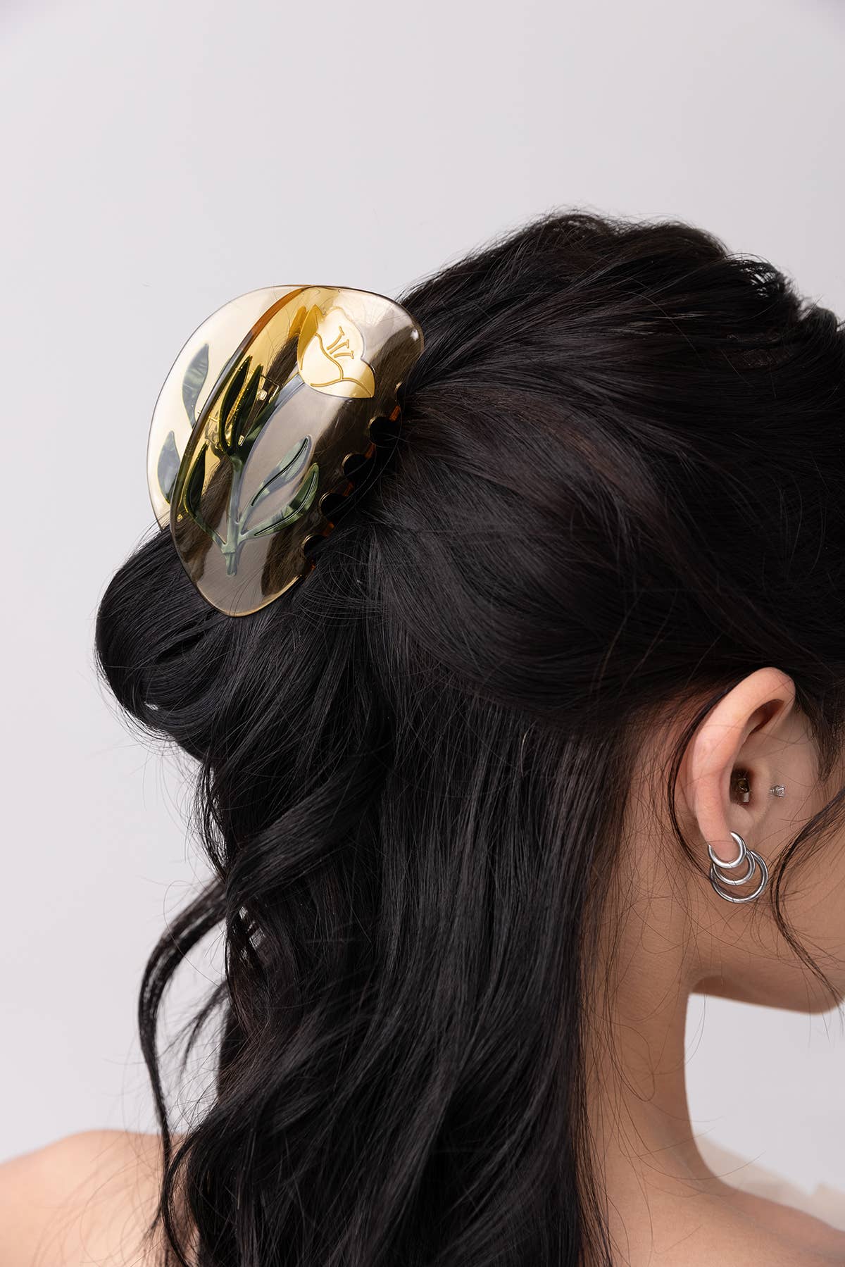 Buttercup Wild Flower Hair Claw Clip in Clear Yellow Acetate