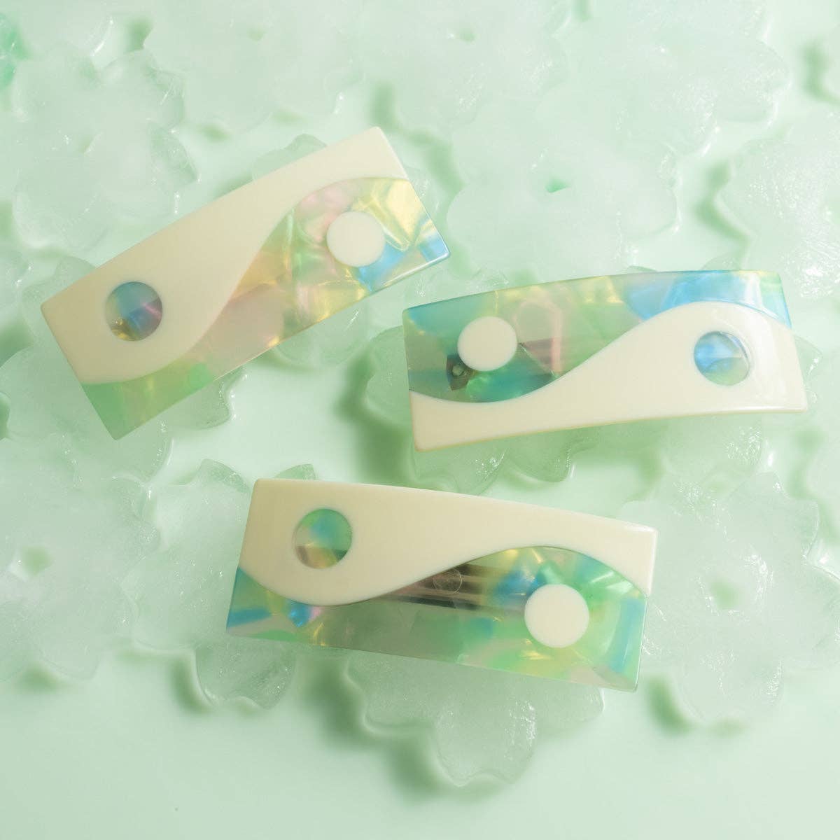 Candy Color Acetate Yin Yang French Barrette