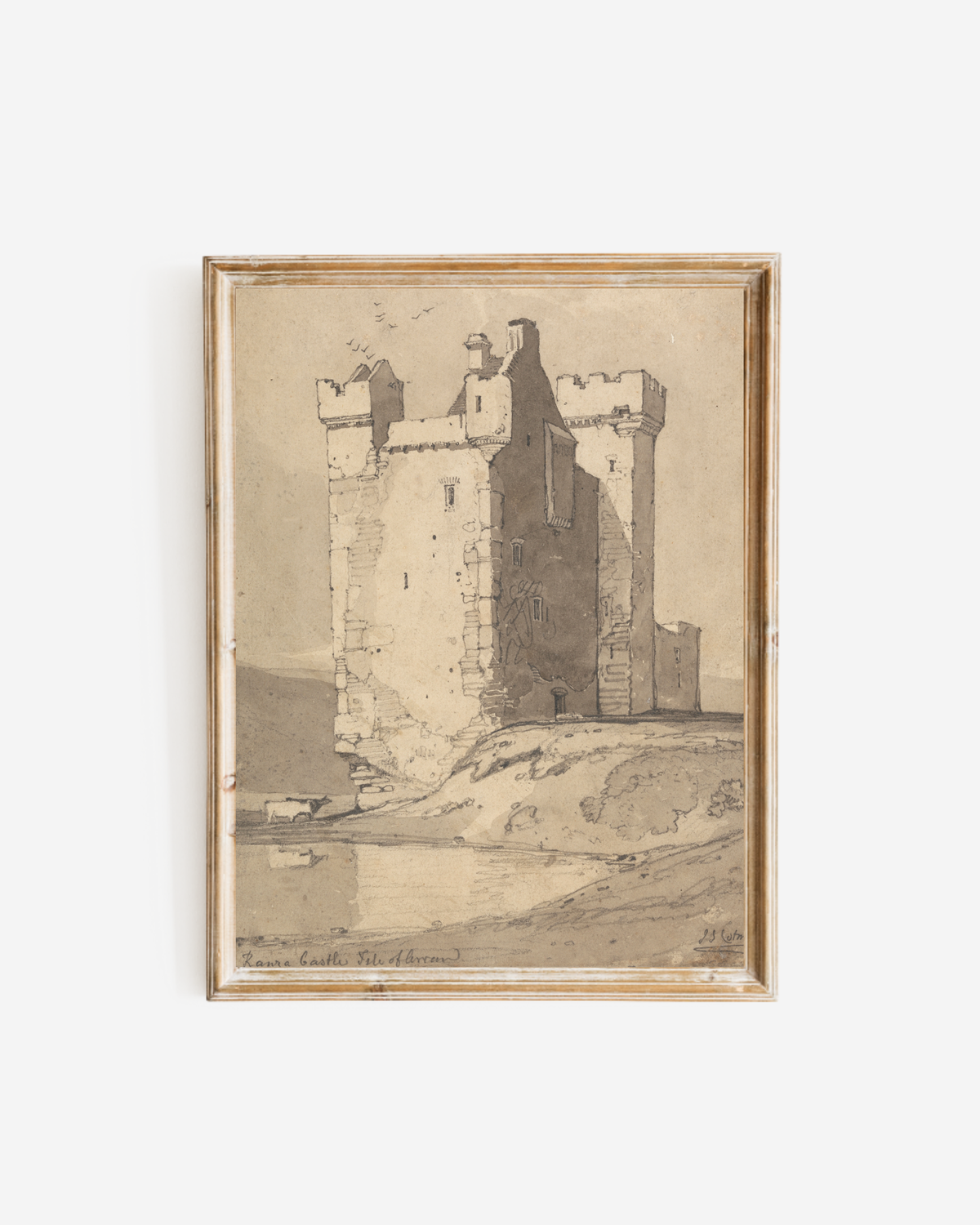 Castle Sketch Antique Art Print
