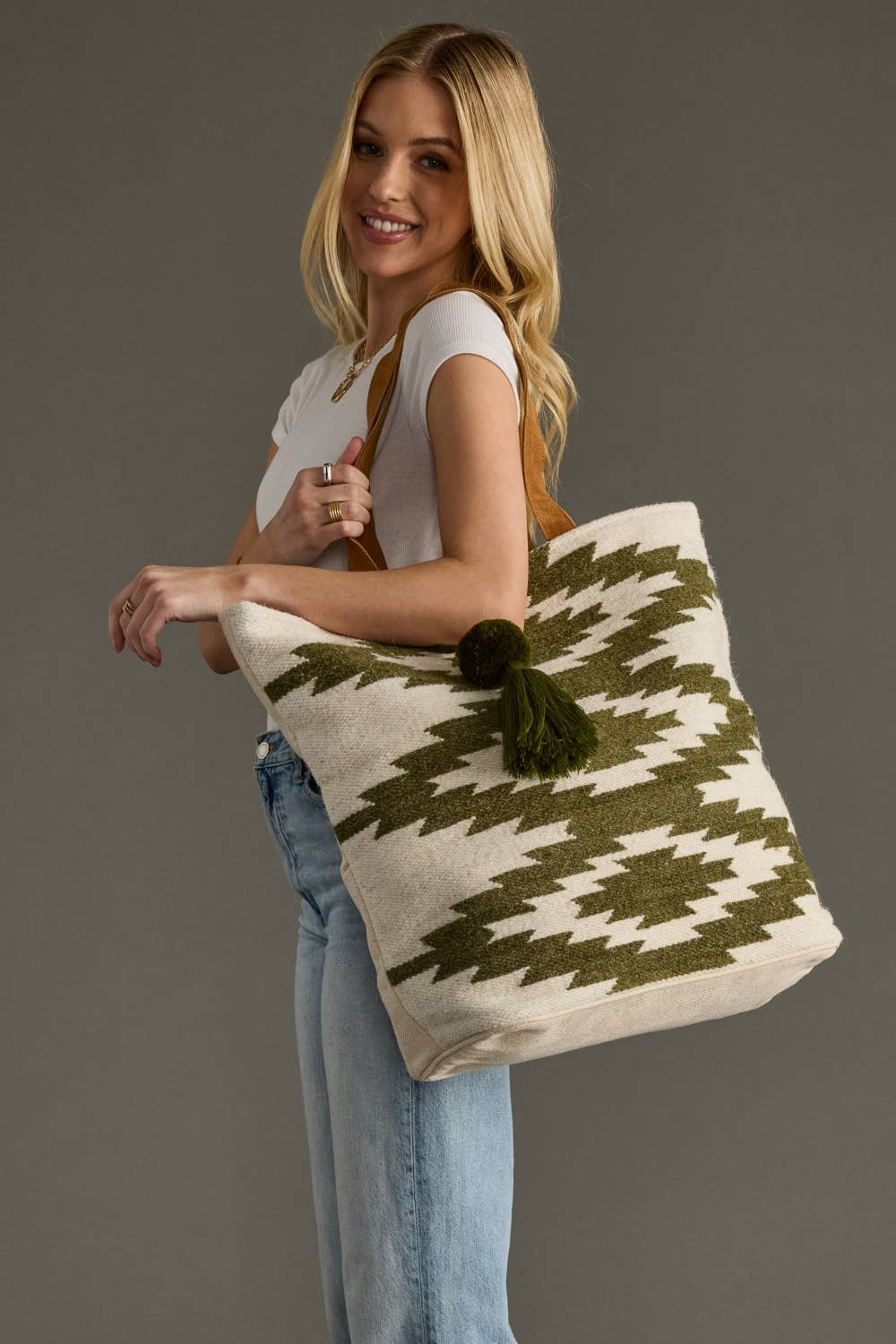 Woven Western Patterned Tote