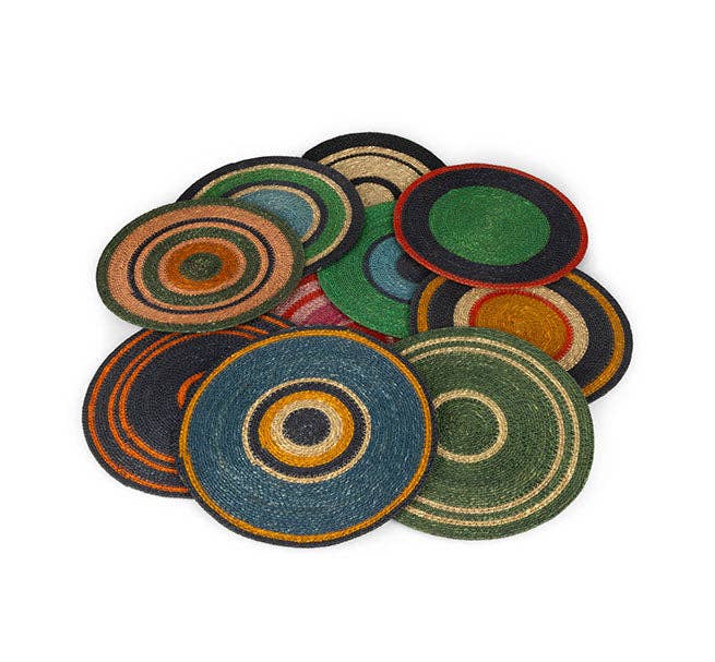 BRITISH COLOUR STANDARD Seagrass Placemat 12.25"  in Olive Green / Natural
