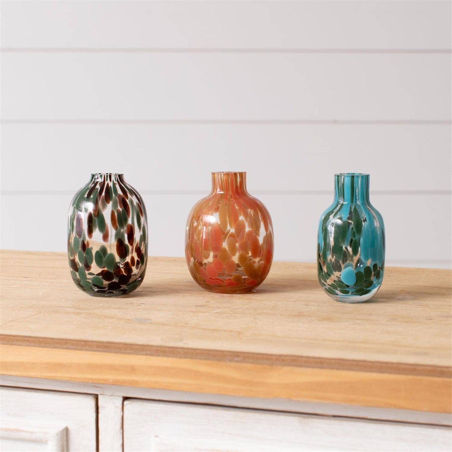 Mini Speckled Color Glass Vases - 3 Styles