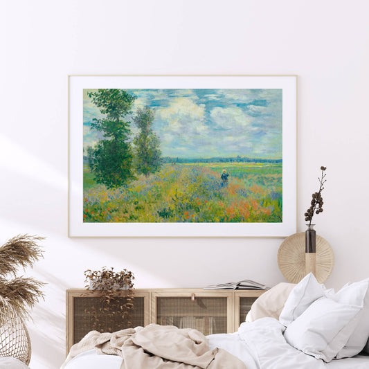 Claude Monet Fields near Argenteuil Vintage Art Print N27B: 16x20 inches/40x50cm