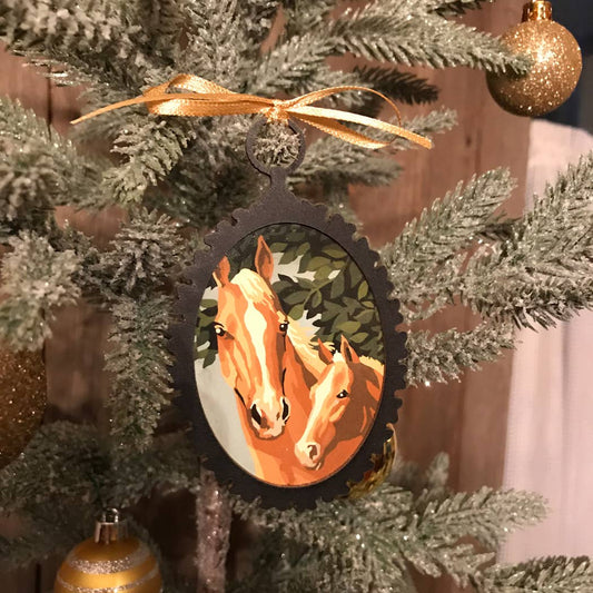 5 Paint-by-Number Style Horse Ornaments | Home Accents